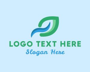 Vegan - Natural River Leaf logo design