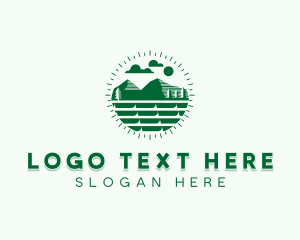 Tourism - Mountain Farm Field Valley logo design