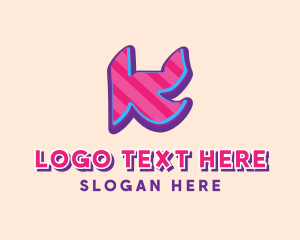 Music Label - Pop Graffiti Art Letter K logo design
