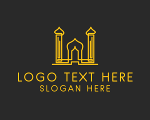 Landmark - Golden Arabic Temple logo design