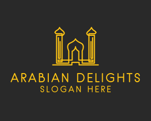 Arabic - Golden Arabic Temple logo design