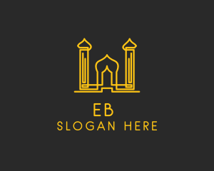 Golden Arabic Temple  logo design