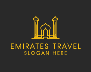 Emirates - Golden Arabic Temple logo design