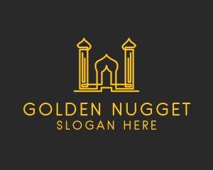 Golden Arabic Temple  logo design