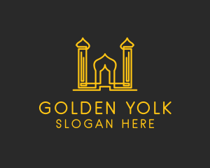 Golden Arabic Temple  logo design