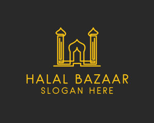 Golden Arabic Temple  logo design