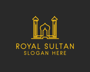 Golden Arabic Temple  logo design