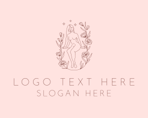 Adult - Floral Sexy Woman logo design