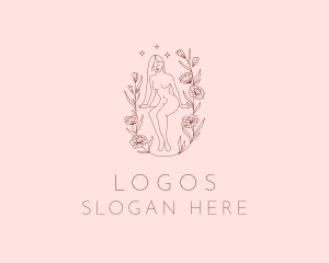 Female - Floral Sexy Woman logo design