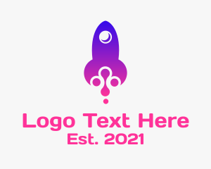Cyber - Gradient Digital Rocket logo design
