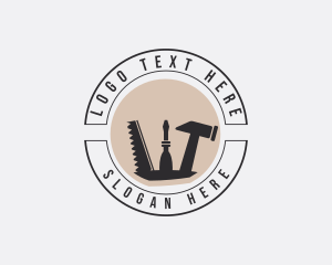 Wood Saw - Handyman Carpentry Tools logo design