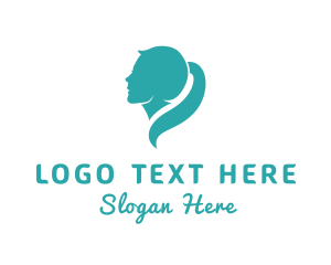 Curly Hair - Woman Beauty Styling logo design