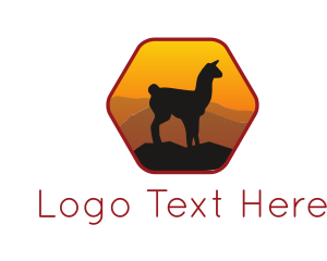 Scenic - Sunset Mountain Llama logo design