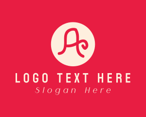 Fancy - Pink Handwritten Letter A logo design