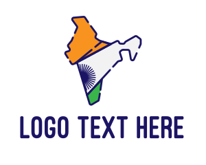 Destination - Indian Flag Map logo design