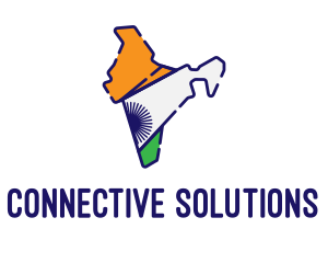 Communication - Indian Flag Map logo design