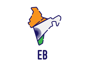Indian Flag Map logo design