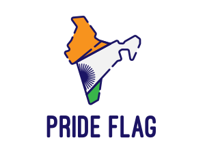 Flag - Indian Flag Map logo design