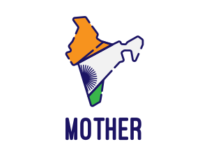 Indian Flag Map logo design