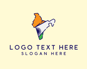 Indian Flag Map logo design