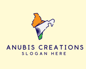 Indian Flag Map logo design