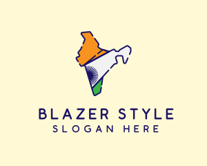 Indian Flag Map logo design