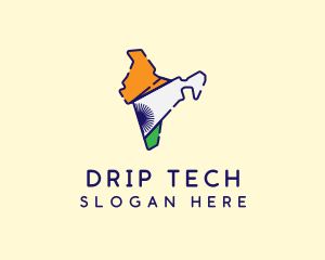 Indian Flag Map logo design