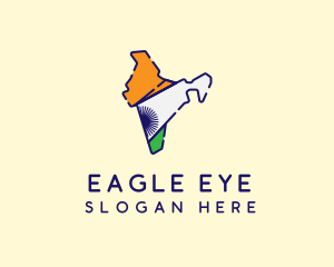 Indian Flag Map logo design