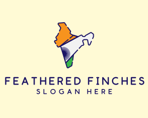 Indian Flag Map logo design