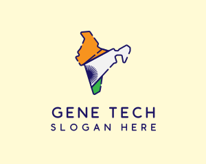 Indian Flag Map logo design