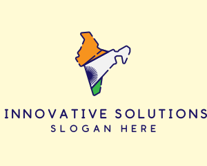 Indian Flag Map logo design