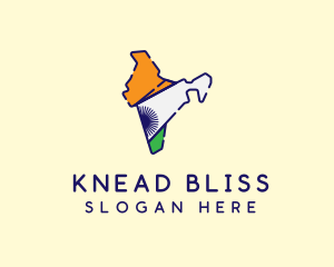 Indian Flag Map logo design