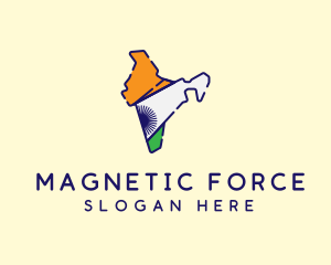 Indian Flag Map logo design