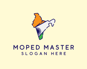 Indian Flag Map logo design