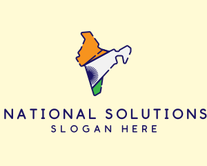 Indian Flag Map logo design