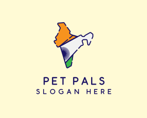 Indian Flag Map logo design