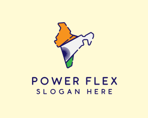 Indian Flag Map logo design