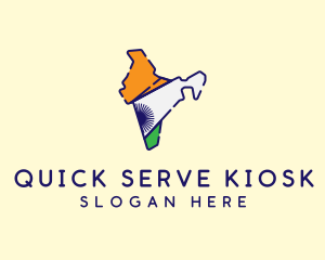 Indian Flag Map logo design