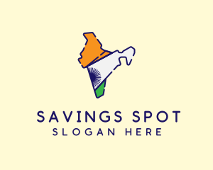 Indian Flag Map logo design