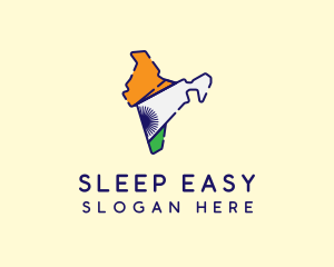 Indian Flag Map logo design