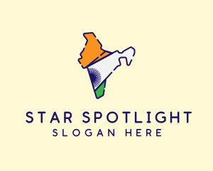 Indian Flag Map logo design