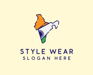 Indian Flag Map logo design