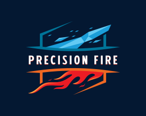 Fire Ice Heating Cooling logo design