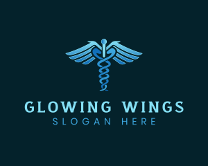 Medicine Wings Caduceus logo design