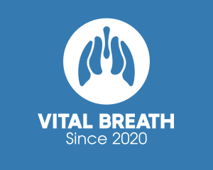 Breathing - Abstract Blue Lungs logo design