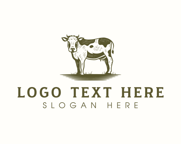 Cow - Cow Cattle Livestock logo design