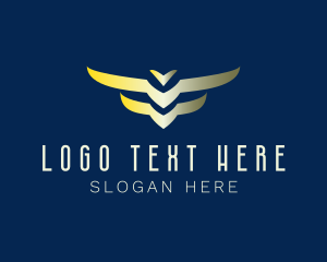 Logistics - Gradient Aviation Wings logo design