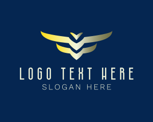 Airline - Gradient Aviation Wings logo design