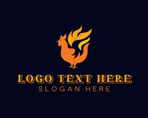 Barbecue - Chicken Barbecue Flame logo design