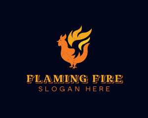 Flaming - Chicken Barbecue Flame logo design